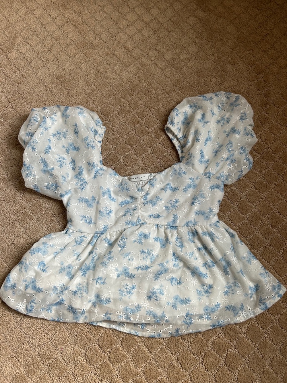 Altar’d State Blue Floral Babydoll Top XS Size